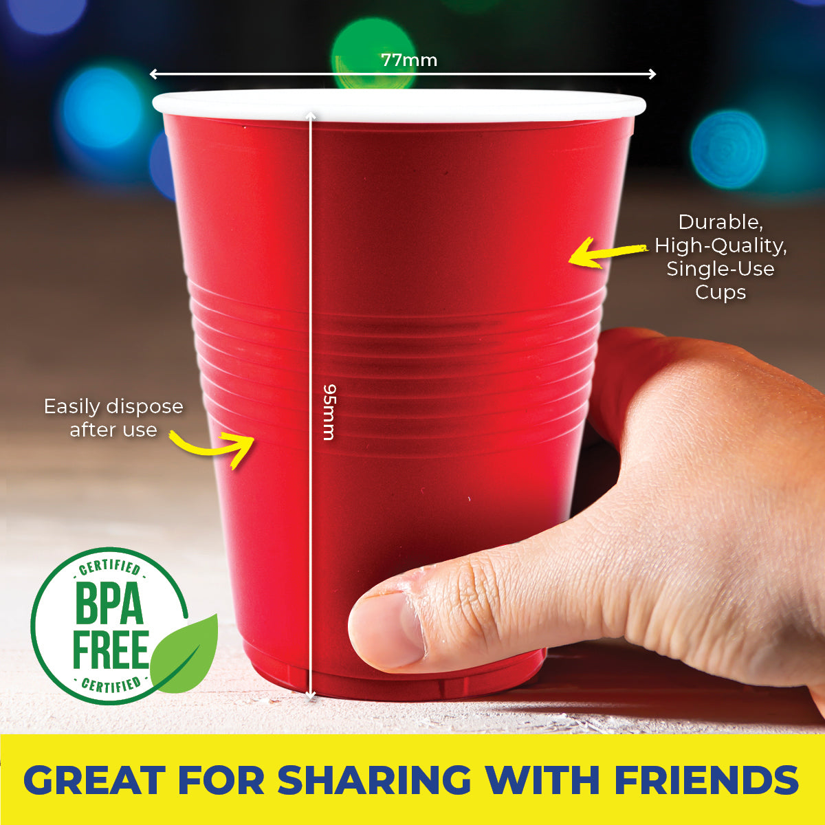 Party Central 960PCE Red Party Cups Disposable BPA Free High Quality 265ml - Occasions > Disposable Tableware