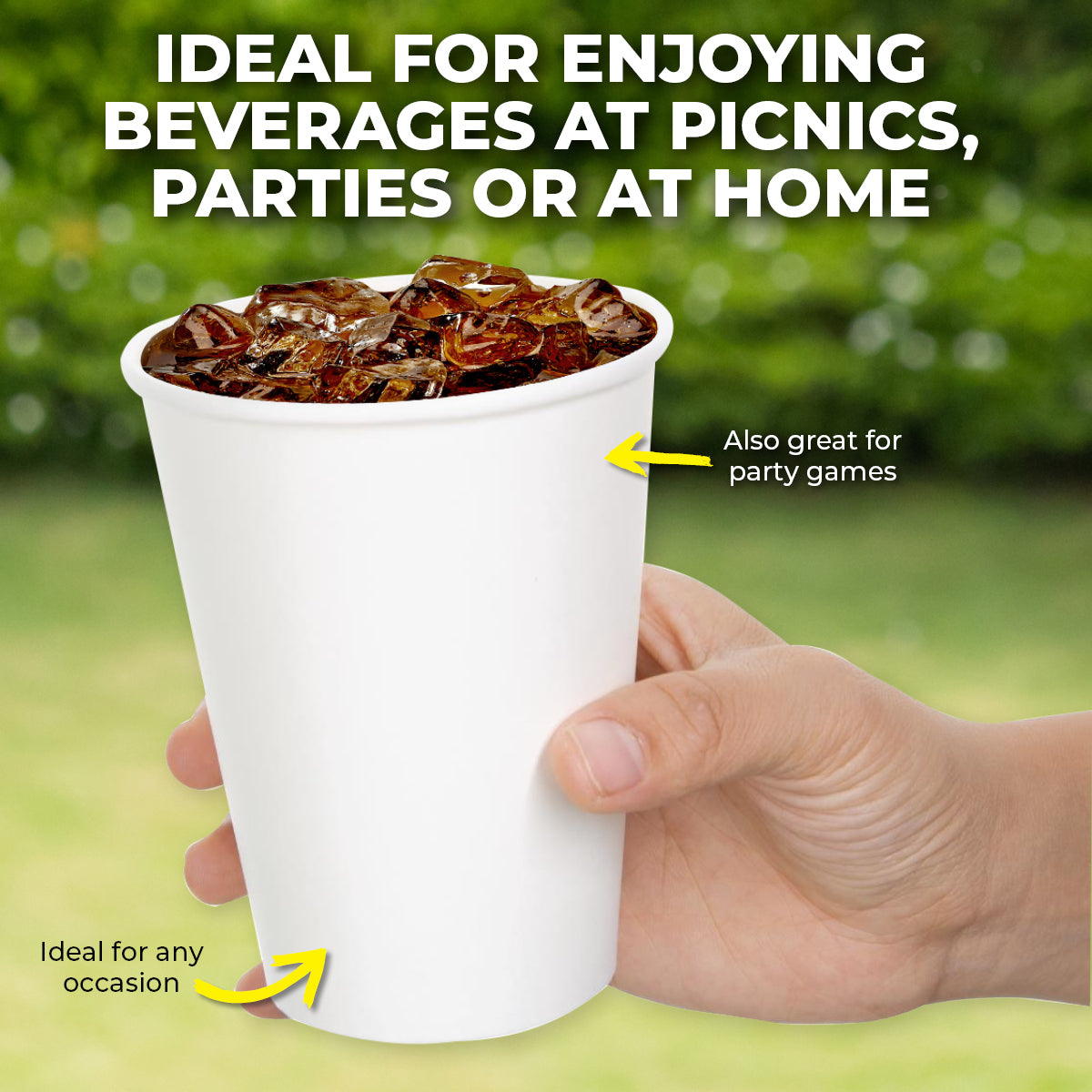 Party Central 900PCE White Paper Cups Disposable Leak Resistant 350ml - Occasions > Disposable Tableware