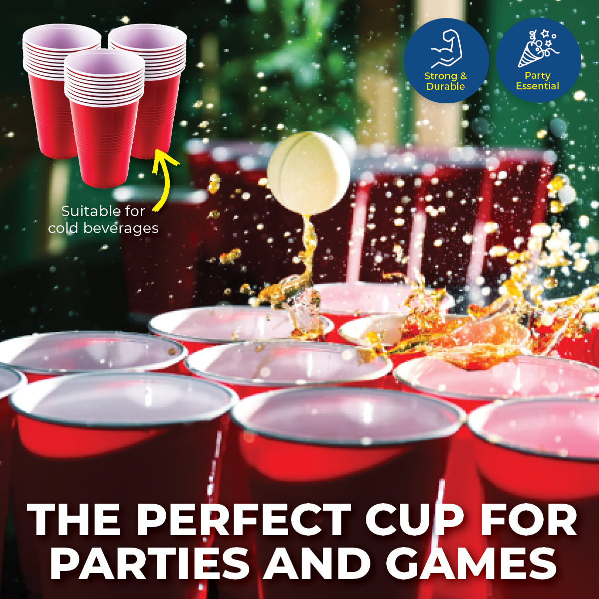 Party Central 960PCE Red Party Cups Disposable BPA Free High Quality 265ml - Occasions > Disposable Tableware