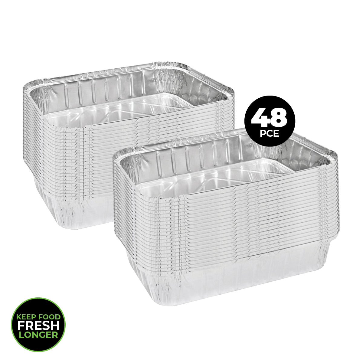 Home Master 48PCE Aluminium Deep Foil Trays Premium Quality &amp; Strength 32cm - Home & Garden > Kitchenware